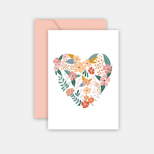 Carte pour dire un mot - coeur floral