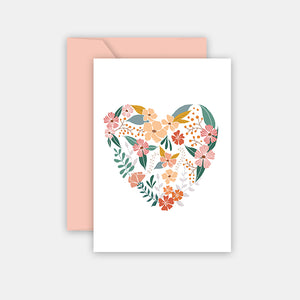 Card to say a word - floral heart