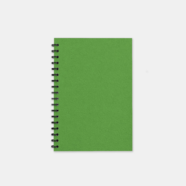 Recycled lime green notebook 105x155 lined pages