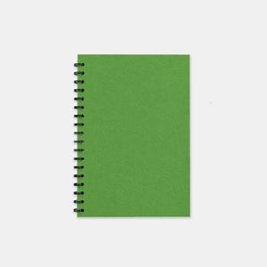Recyceltes lindgrünes Notizbuch mit 105 x 155 linierten Seiten