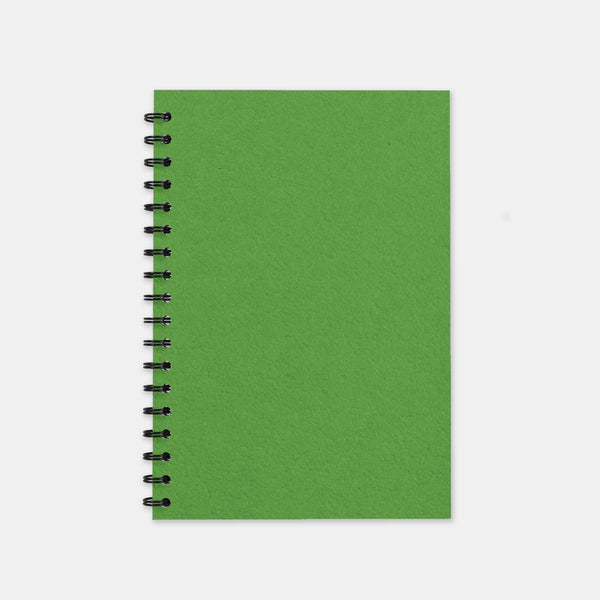 Recycled lime green notebook 148x210 lined pages