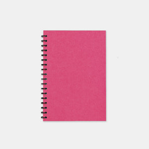Fuschia recycled notebook 105x155 plain pages