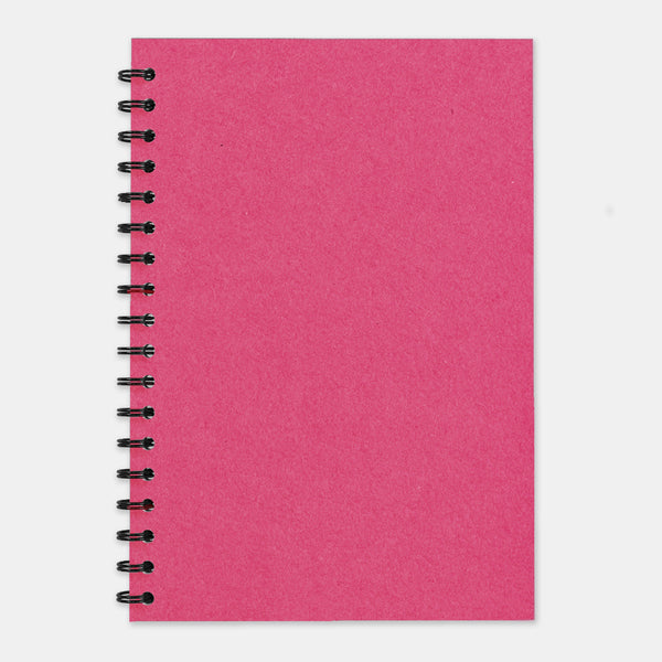Fuschia recycled notebook 210x297 plain pages