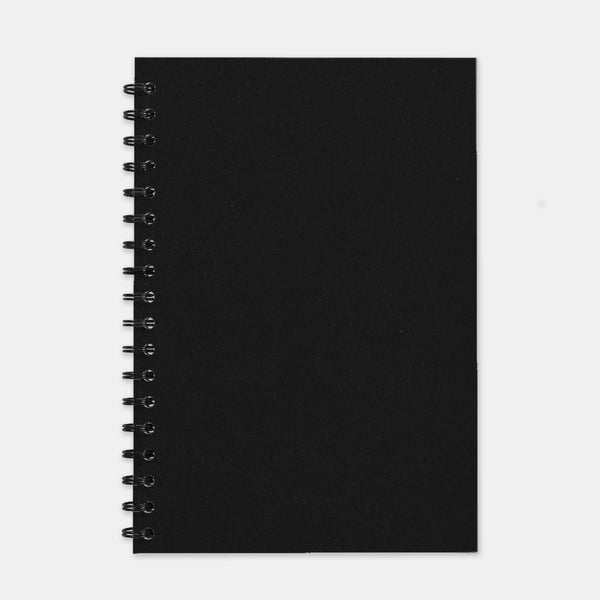 Black recycled notebook 180x250 plain pages