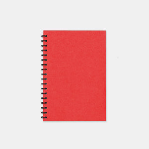 Rotes Recycling-Notizbuch mit 105 x 155 linierten Seiten