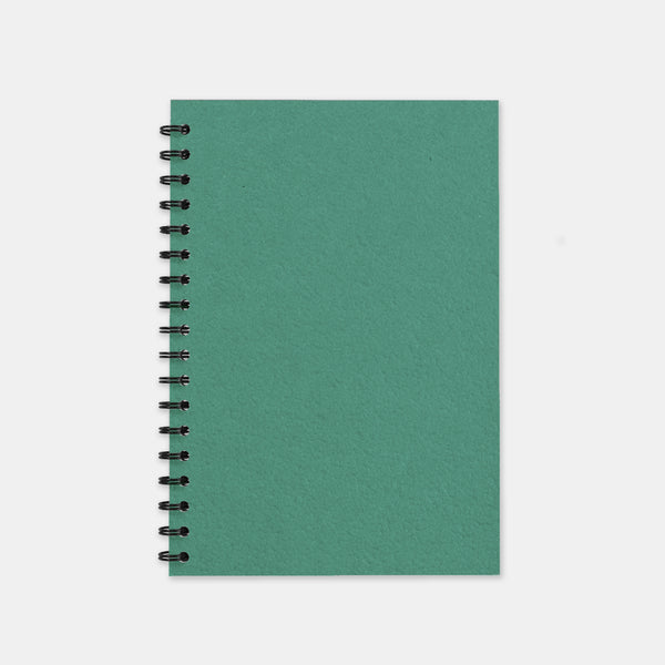 Turquoise green recycled notebook 148x210 plain pages