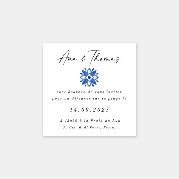 Azulejo wedding invitation card
