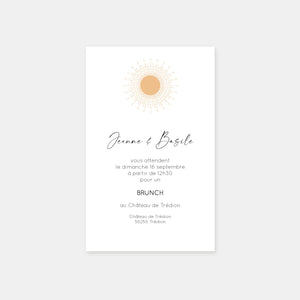 Sunset beach wedding invitation card