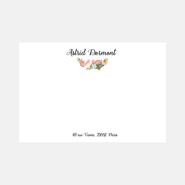 Carte de correspondance Fleurs Exotiques
