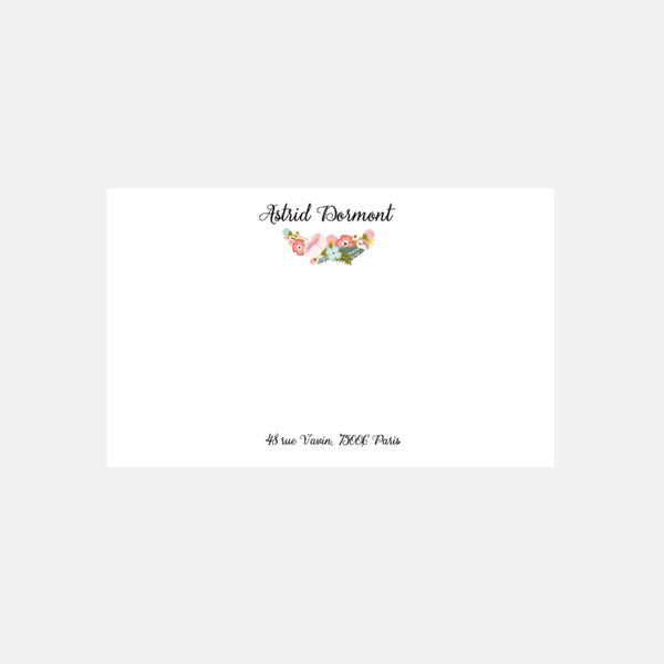 Small Exotic Flowers correspondence card