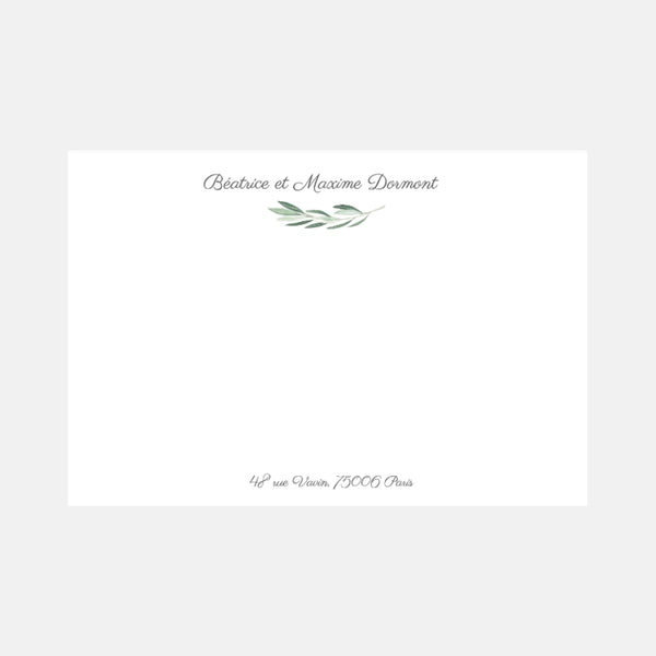 Carte de correspondance feuillage