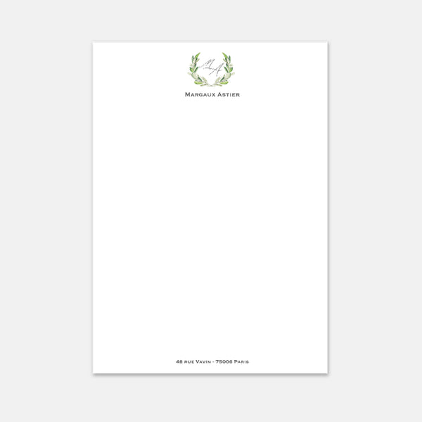 Briefpapier – A4-Aquarell-Monogramm