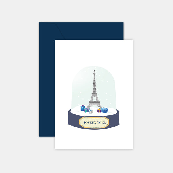 Carte de noël boule de neige Paris - Tour Eiffel