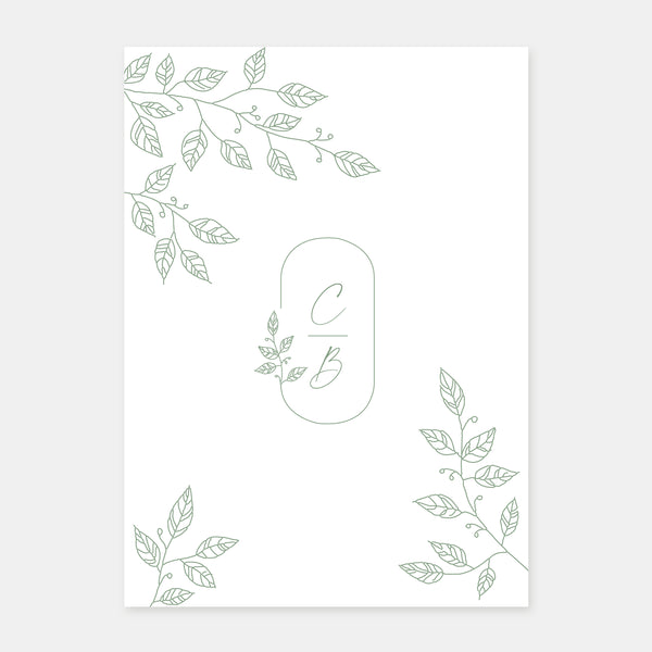 Faire-part de mariage feuillage