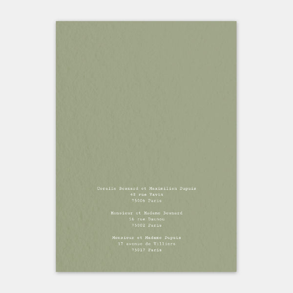 Hochzeitseinladung aus Brindille-Kraftpapier