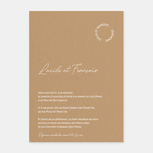 Moderne Kreis-Hochzeitseinladung