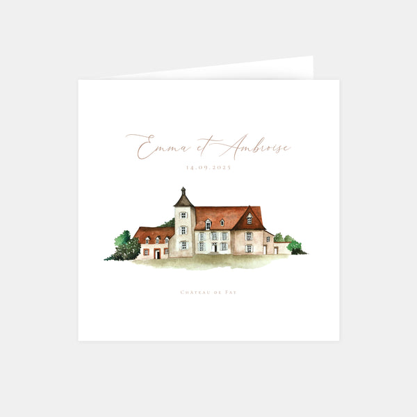 Faire-part de mariage Domaine aquarelle