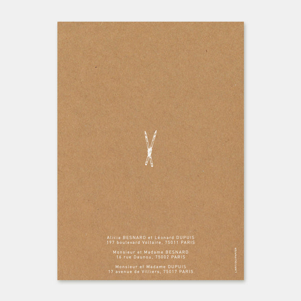 Faire-part de mariage montagne kraft