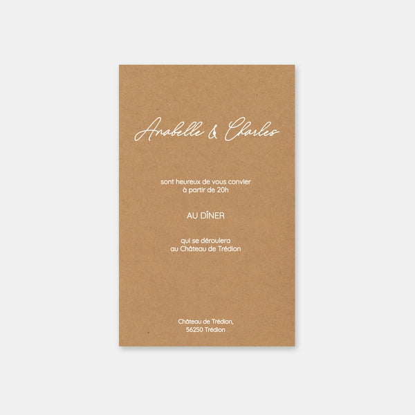 Elegance kraft wedding invitation card
