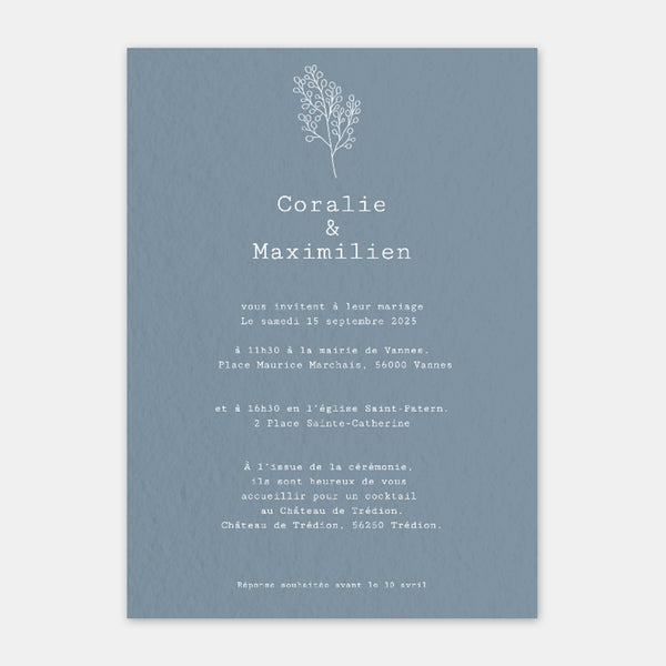 Brindille kraft wedding invitation