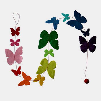Plain multicolor butterfly garland