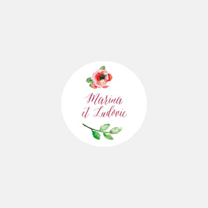 Personalized wedding stickers Watercolor Flowers
