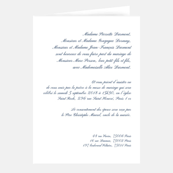 Traditionelle Hochzeitseinladung