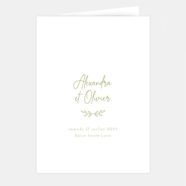 Classic Country Wedding Booklet