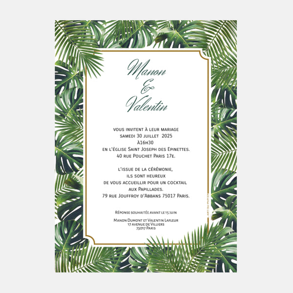 Jungle Tropical Wedding Invitation