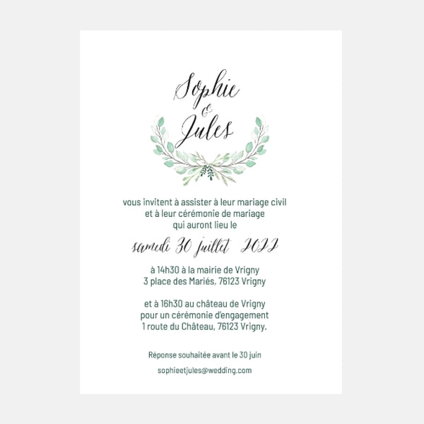 Botanical Plant Wedding Invitation