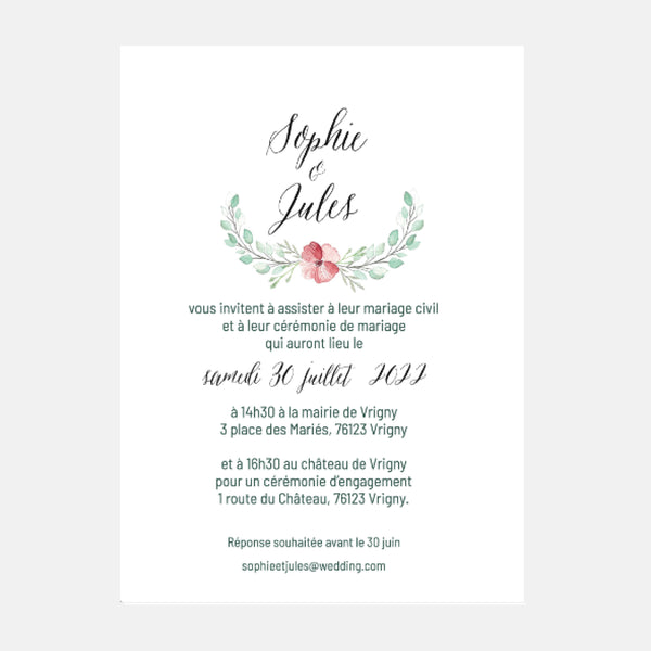 Floral Botanical Wedding Invitation