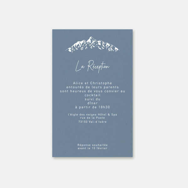 Carton invitation de mariage montagnes kraft