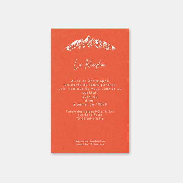 Carton invitation de mariage montagnes kraft