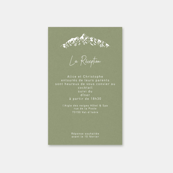 Carton invitation de mariage montagnes kraft