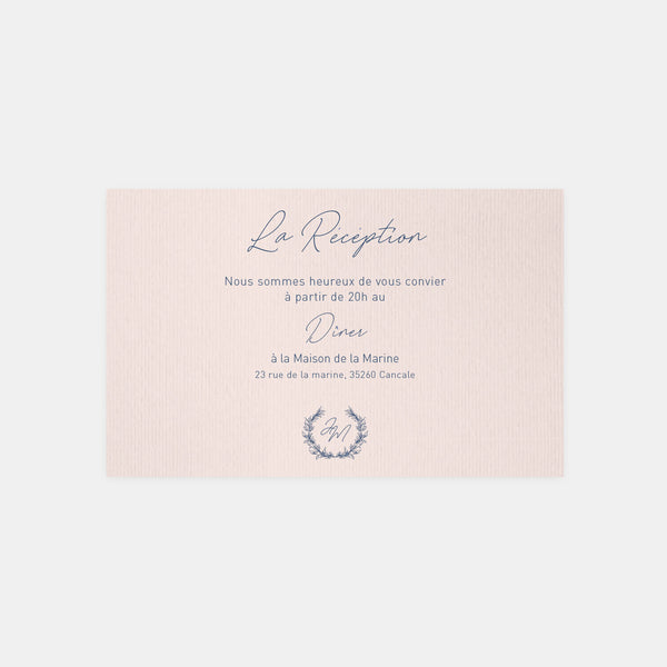 Carton invitation de mariage couronne végétale