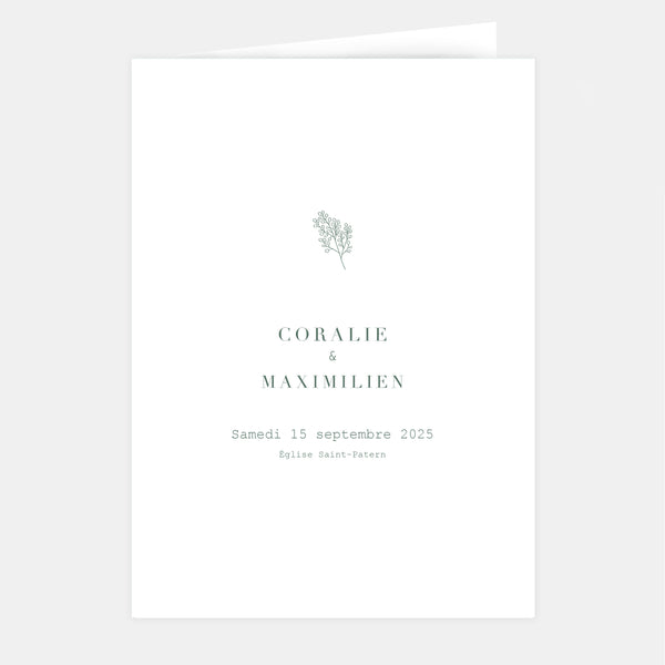 Brindille wedding booklet