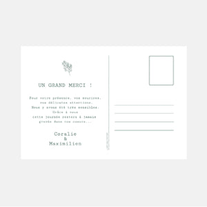 Twig wedding thank you card