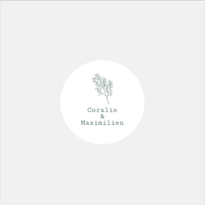 Personalized Brindille wedding stickers