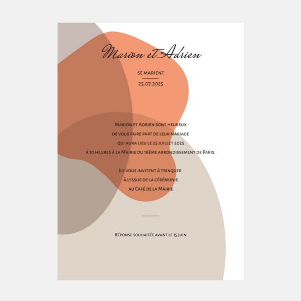 Terracotta wedding invitation