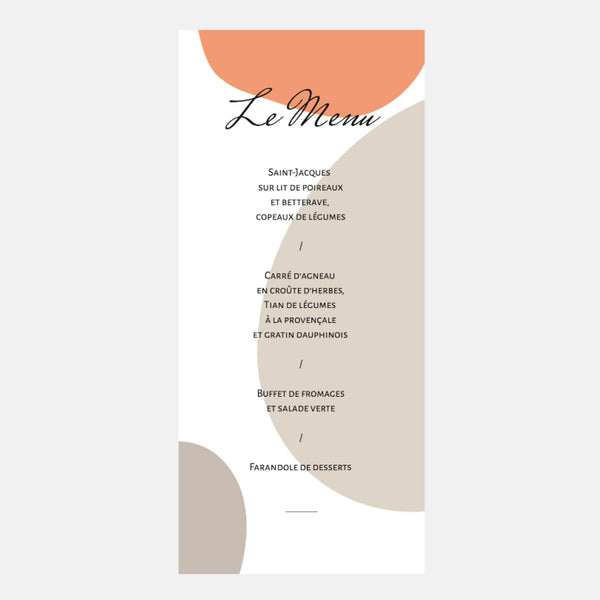 Terrakotta-Hochzeitsmenü
