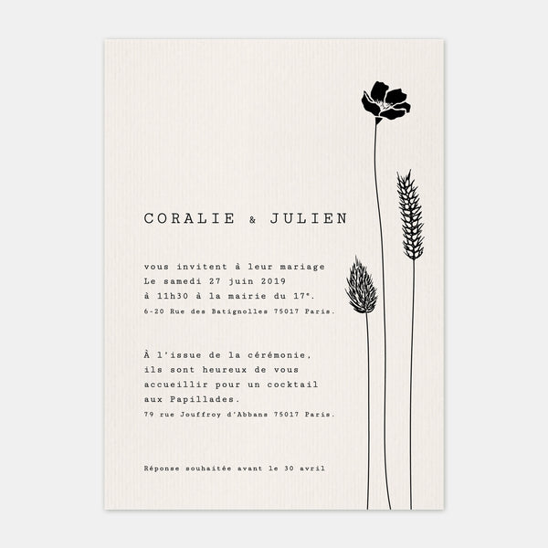 Dried Flowers Wedding Invitation