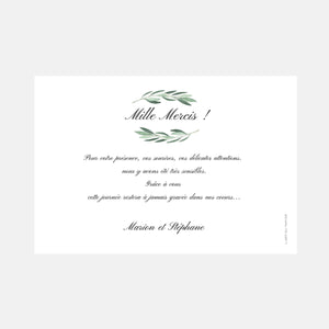 Wedding thank you card with Classic Foliage photo