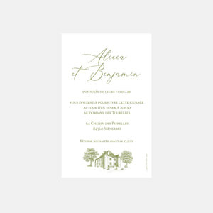 Carton invitation de mariage transparence domaine des Tourelles