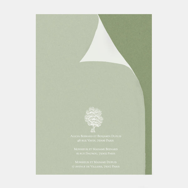 Wedding invitation transparency Domaine des Tourelles