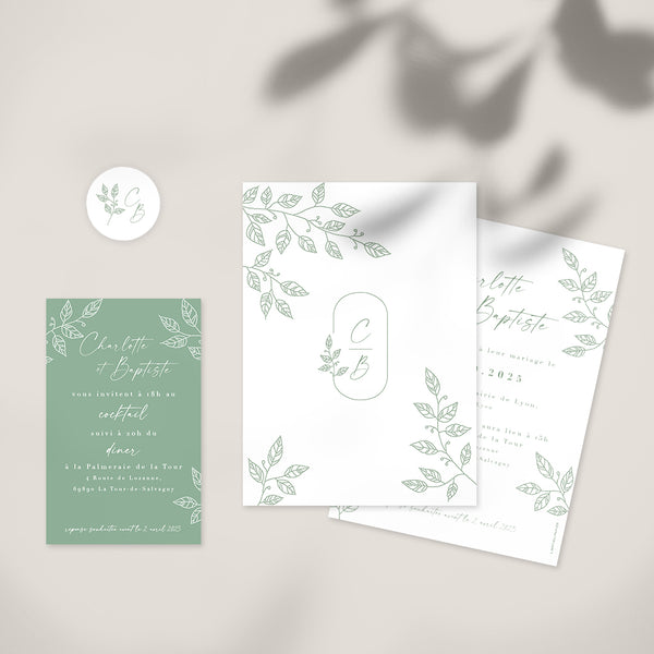 Foliage wedding invitation