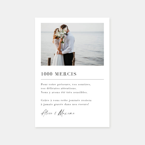 Wedding thank you card, a lovely moment