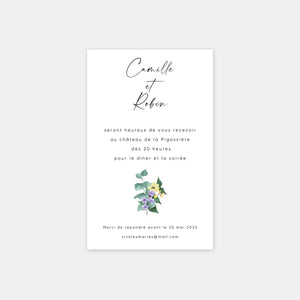 Carton invitation de mariage couronne de Camille