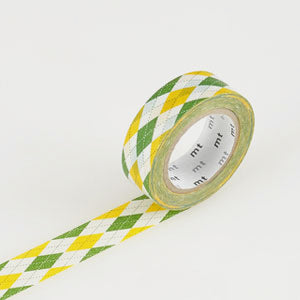 Masking tape argyle pattern yellow