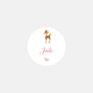Personalized birth stickers Little Fawn