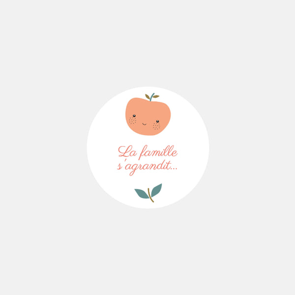 Stickers personnalisés naissance Famille Pommes